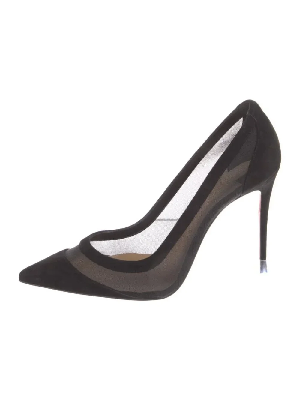 Christian Louboutin Galaviti 100 Suede and Mesh Pumps, 38.5